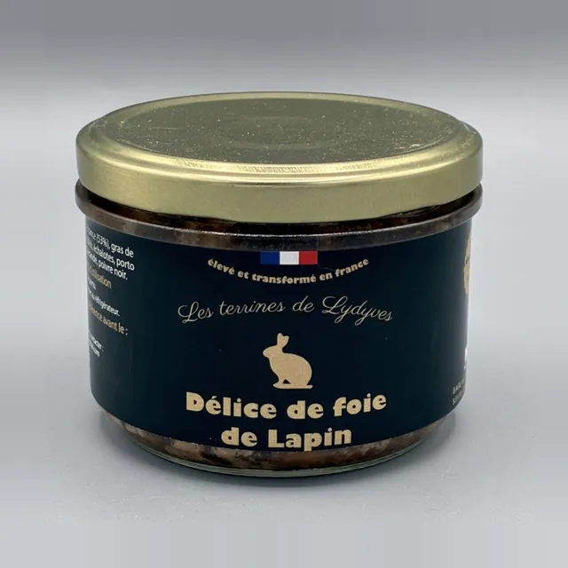 Pot de délice de foie de lapin 180 g, pâté artisanal, Les Terrines de Lydyves