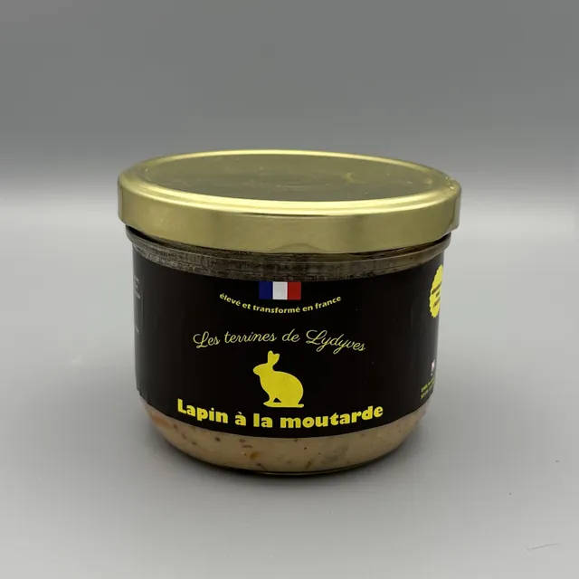 Bocal de lapin à la moutarde artisanal, plat cuisiné fermier de Mayenne, Les Terrines de Lydyves